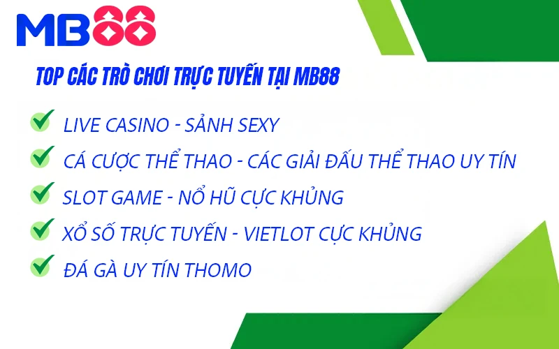 MB88 | Trang Đại Lý Uỷ Quyền Của MB88〖+88K Mỗi Ngày〗 4 Top các trò chơi trực tuyến tại MB88