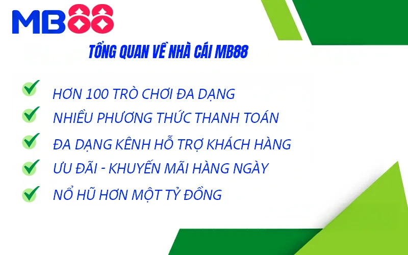 MB88 | Trang Đại Lý Uỷ Quyền Của MB88〖+88K Mỗi Ngày〗 1 tổng quan về nhà cái MB88